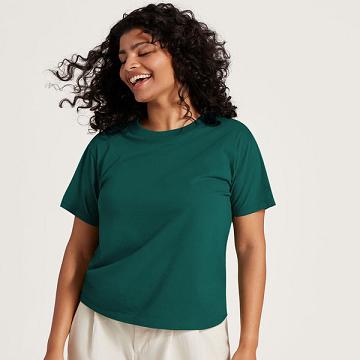 Allbirds Allgood Cotton Women's T Shirts Turquoise | SG4748VD