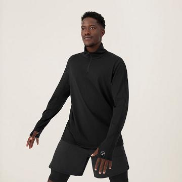 Allbirds Performance Quarter Zip Men's Hoodie Black | SG4327WY