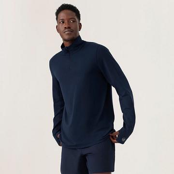 Allbirds Performance Quarter Zip Men's Hoodie Navy | SG4328QZ