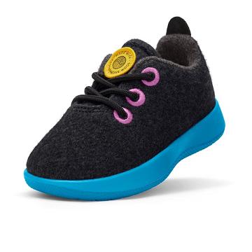 Allbirds Smallbirds Wool Runner Kids' Sneakers Blue / Black | SG4863OR