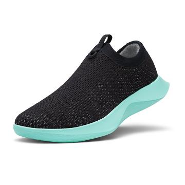 Allbirds Tree Dasher Relay Men's Slip On Shoes Black / Mint | SG4119WY