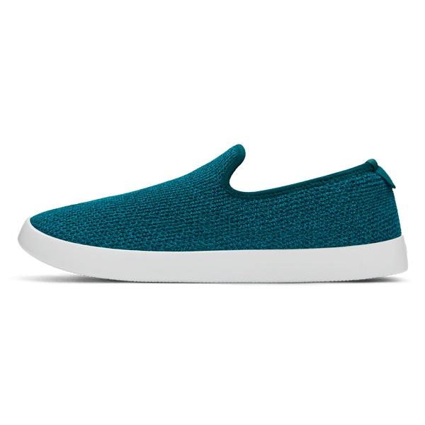 Allbirds Tree Loungers Men's Slip On Shoes Turquoise / White | SG4107FM