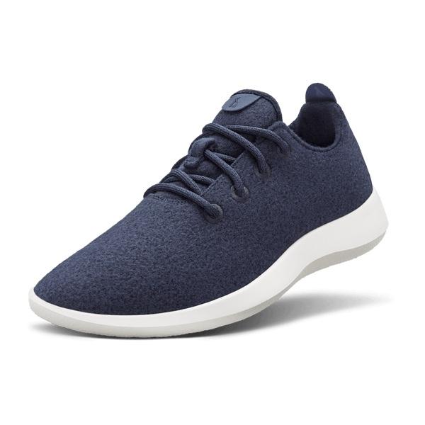 Allbirds Wool Runner Men\'s Sneakers Navy / White | SG4061IS